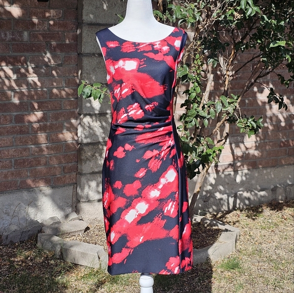 Karl Lagerfeld red/ black structured dress - Picture 1 of 6